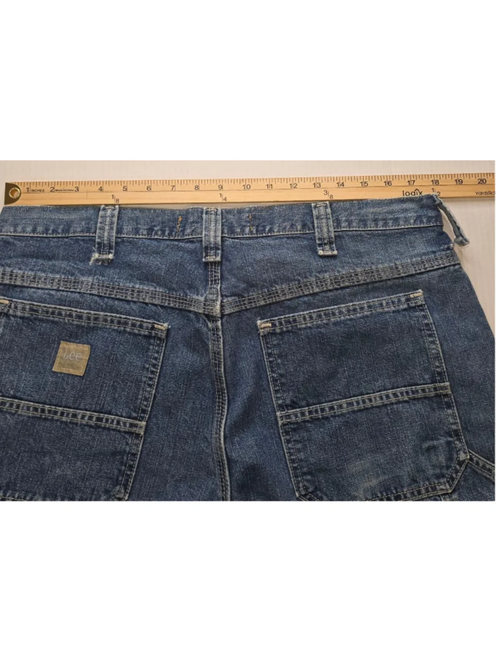 Lee Carpenter Jeans Mens 36x30 Blue Denim Loose Fit Workwear Utility Cotton
